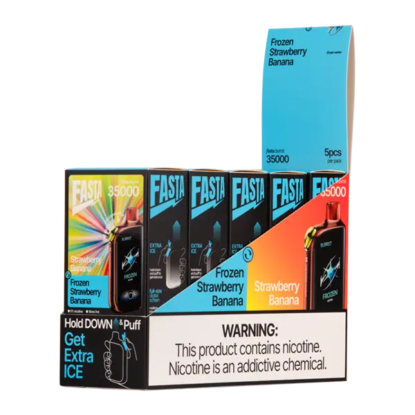 BUY 1 GET 1 FREE Strawberry Banana / Frozen Strawberry Banana FASTA Burrst 35000 | Vape Amazon India FASTA