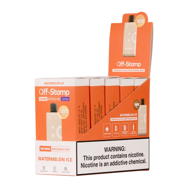 BUY 1 GET 1 FREE Watermelon Ice OFF STAMP SW16000 Disposable | Vape Amazon India Off Stamp