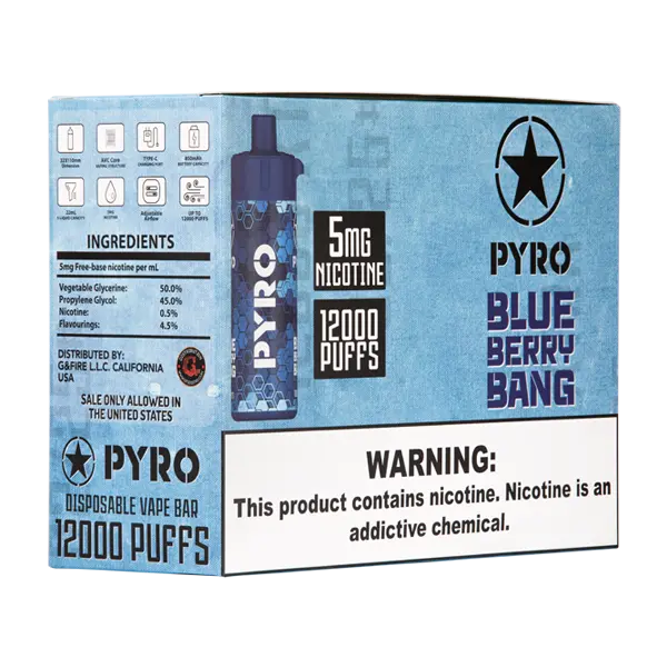 BUY 1 GET 1 FREE Blueberry Bang PYRO 12000 | Vape Amazon India Pyro