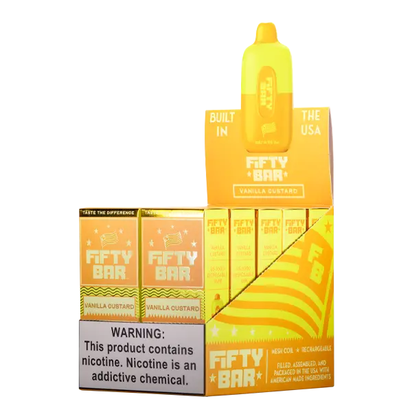 BUY 1 GET 1 FREE Vanilla Custard Fifty Bar | Vape Amazon India Beard Vape Co
