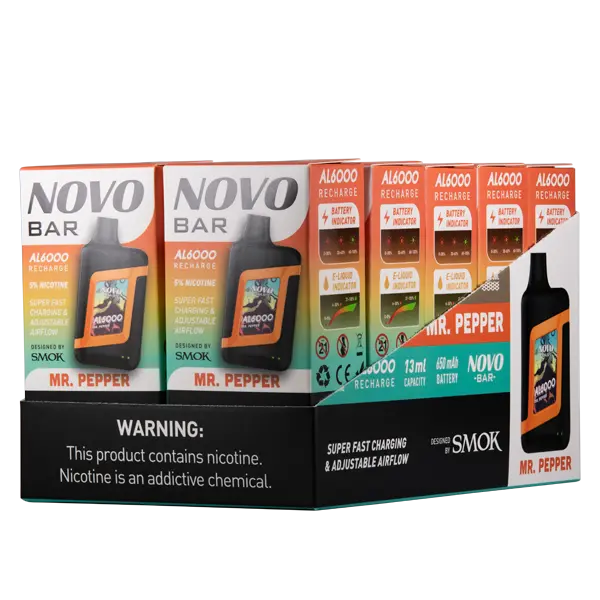 BUY 1 GET 1 FREE Mr. Pepper Novo Bar AL6000 | Vape Amazon India Smok