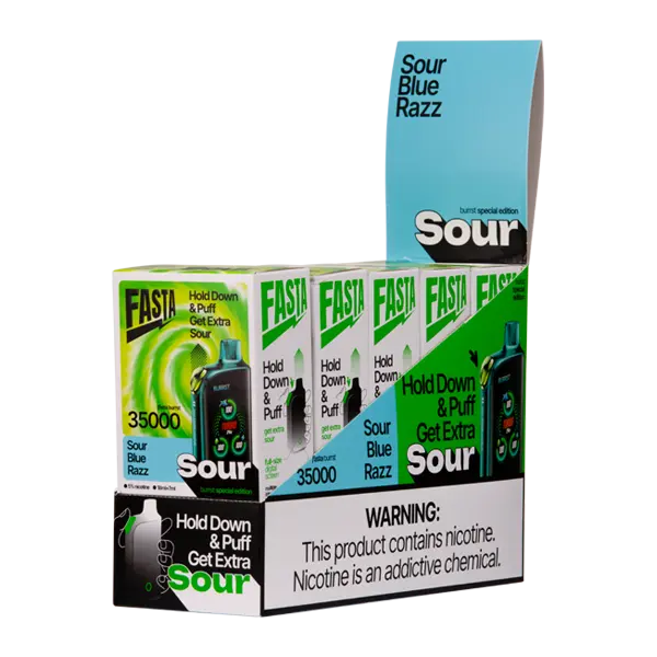 BUY 1 GET 1 FREE Sour Blue Razz FASTA Burrst 35000 (Sour Edition) | Vape Amazon India FASTA