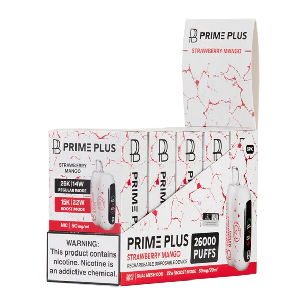 BUY 1 GET 1 FREE Strawberry Mango Prime Plus 26000 | Vape Amazon India Prime Bar